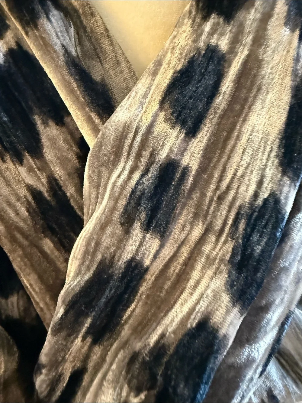 NWT J.Jill Velvet Infinity Scarf Navy Gray Animal Print Soft Cozy